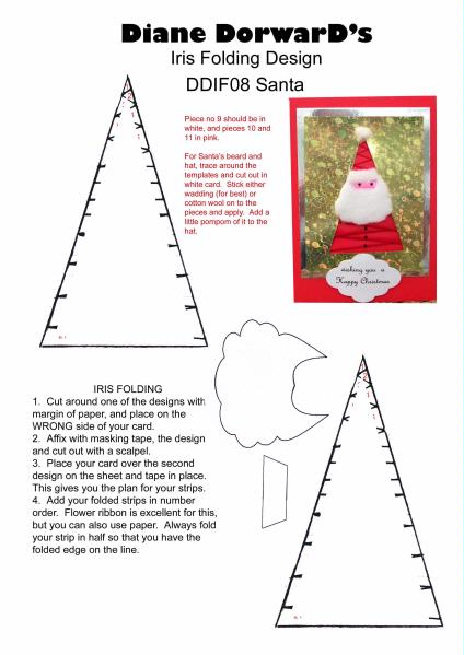 Diane Dorward Santa Iris Folding Template