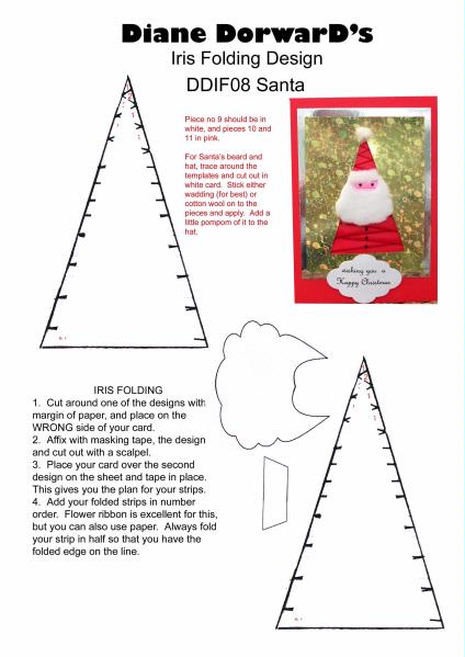 Diane Dorward Santa Iris Folding Template