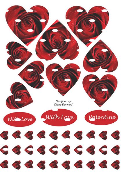 Diane Dorward Red Rose Heart Combination Sheet