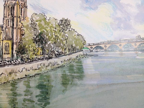 Frank Watson - Perth Upriver View - A3 Hand Finished Print