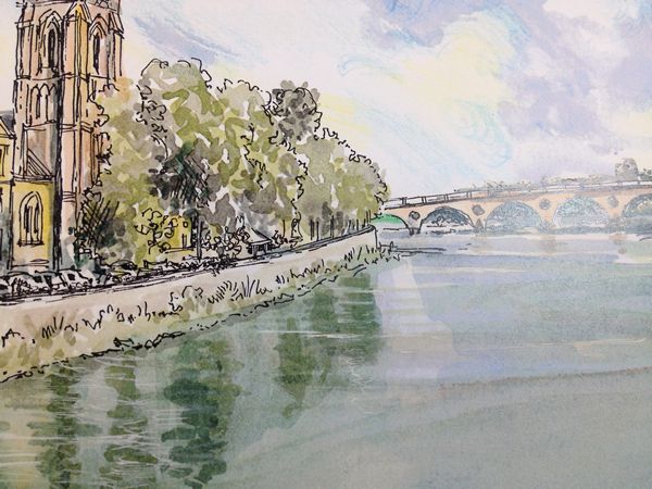 Frank Watson - Perth Upriver View - A3 Hand Finished Print