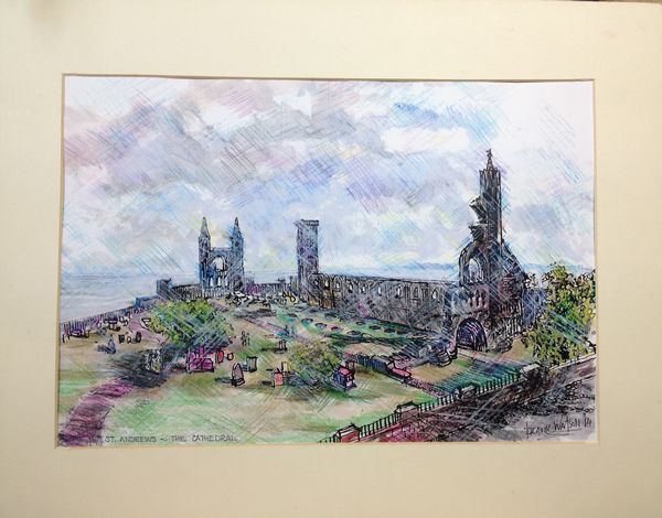 Frank Watson - St Andrews Cathedral - A4 Hand Finished Print