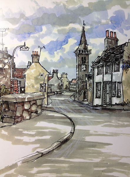 Frank Watson - Strathmiglo High Street - A3 Hand Finished Print