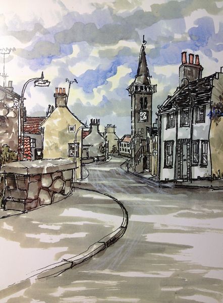 Frank Watson - Strathmiglo High Street - A3 Hand Finished Print